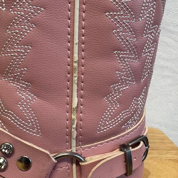 Lil' Durango Little Kid Pink Rhinestone Western Cowgirl Boots Girls Size 1 - Picture 7 of 11